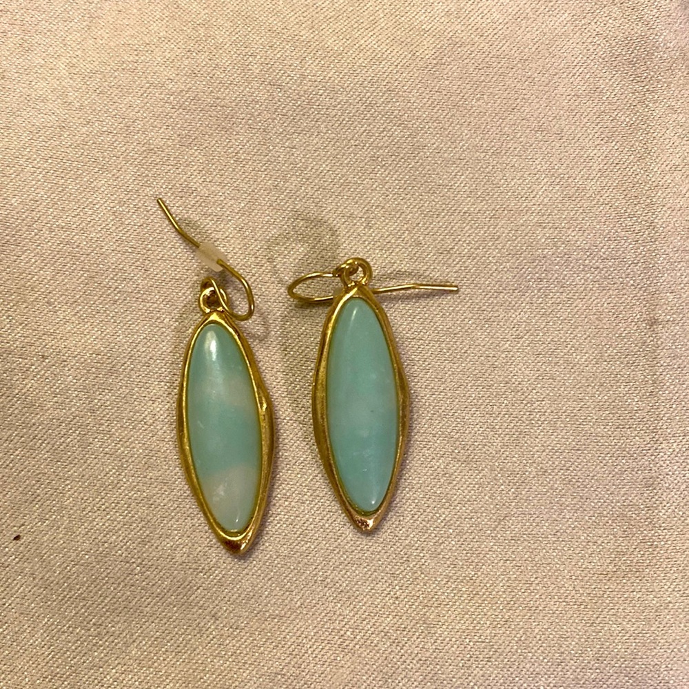 Turquoise and gold fashion earrings